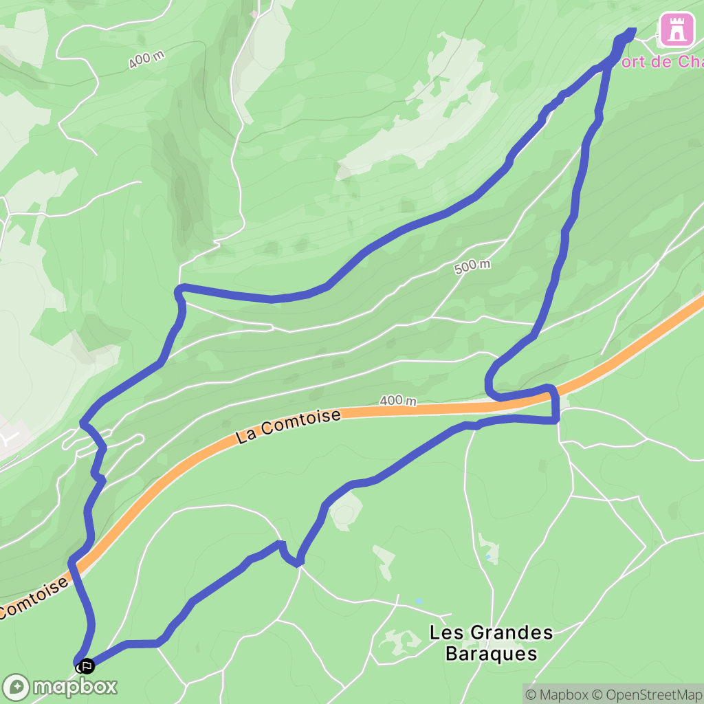 Thallenay : carte du parcours de randonnée - France