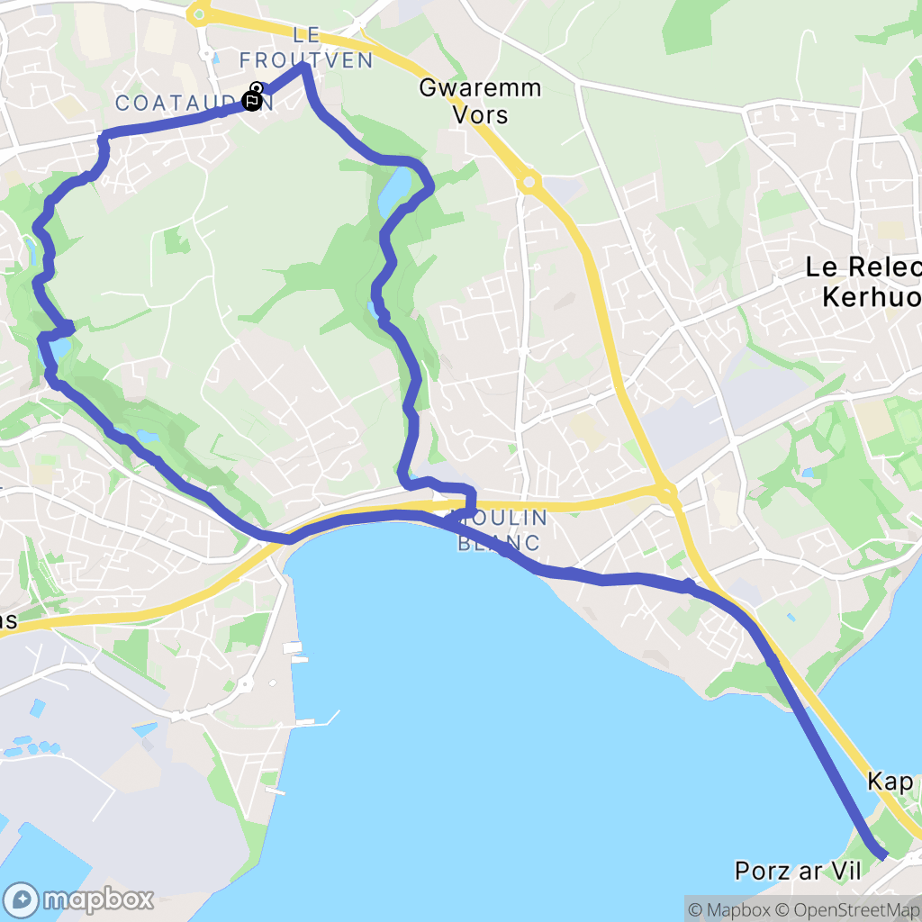 Brest : carte du parcours de randonnée - France