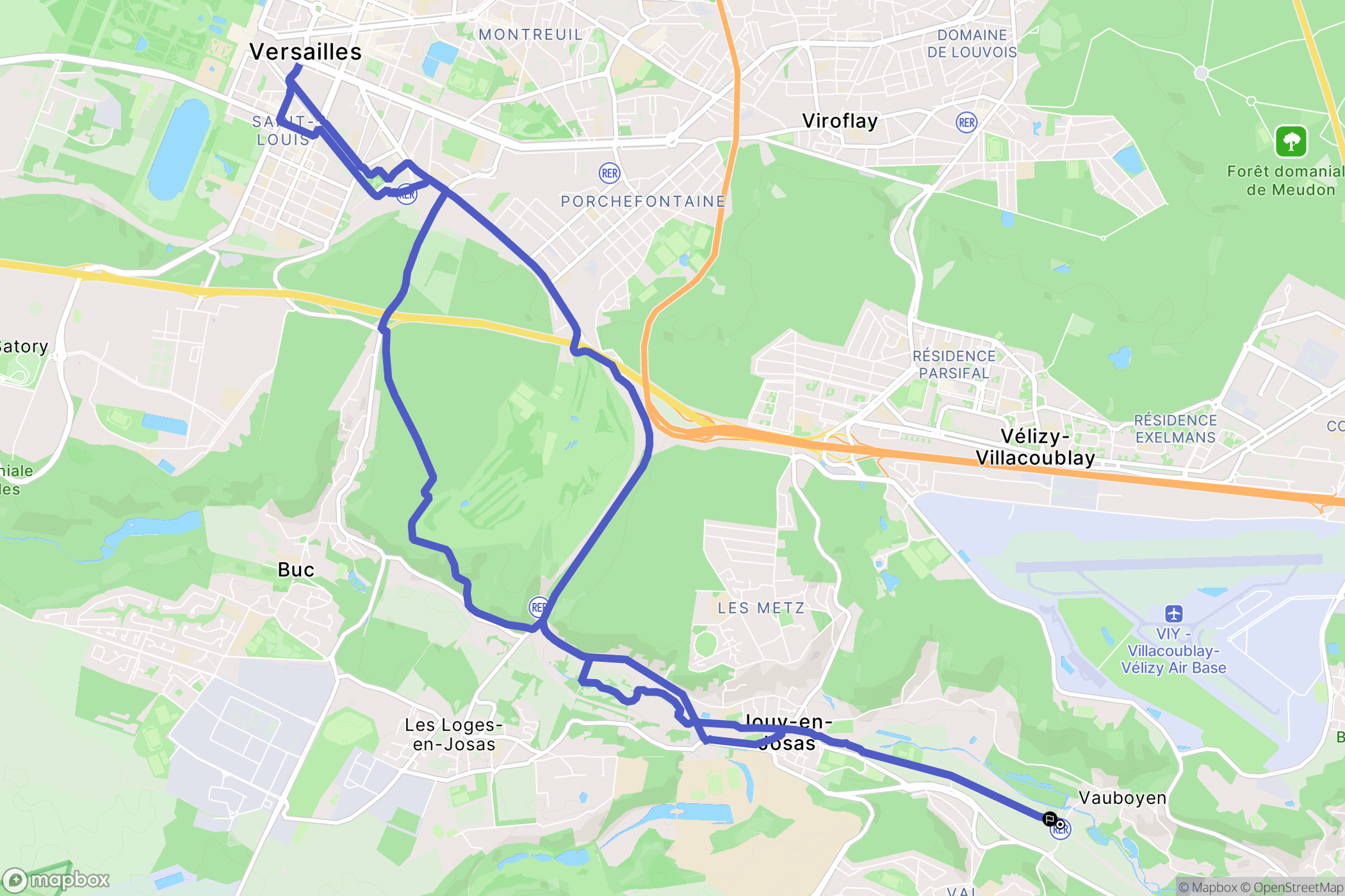 Vauboyen : carte du parcours de randonnée - France
