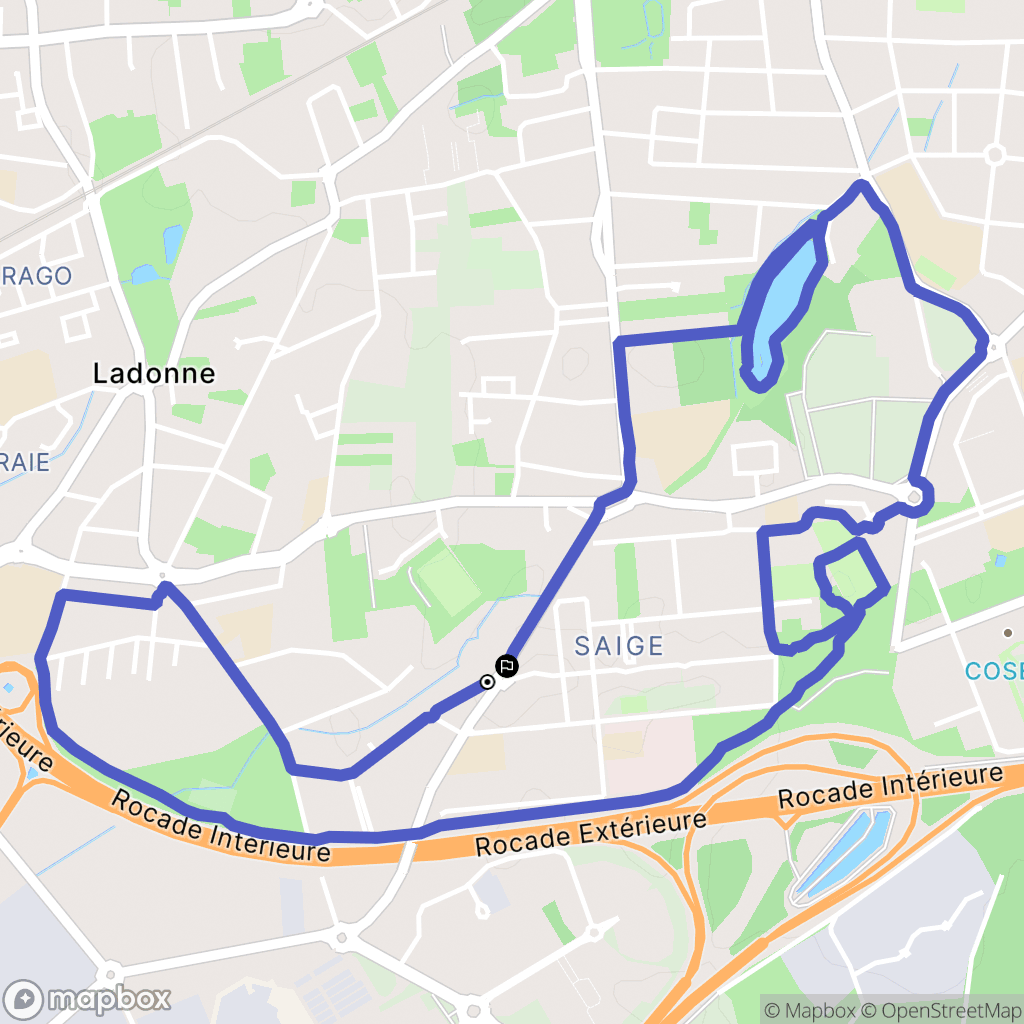 Pessac, Bordeaux : carte du parcours de randonnée - France