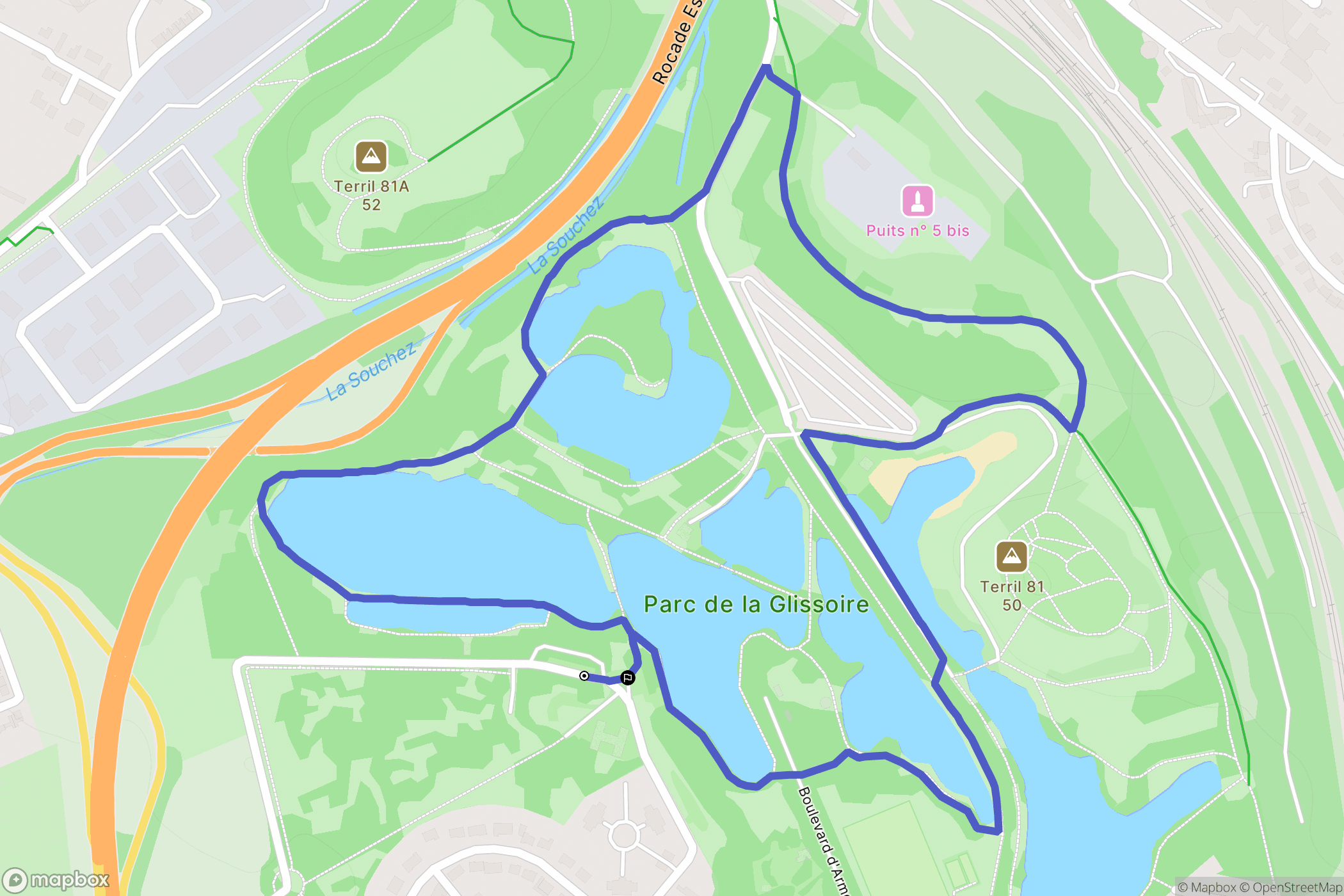 Lens : carte du parcours de randonnée - France