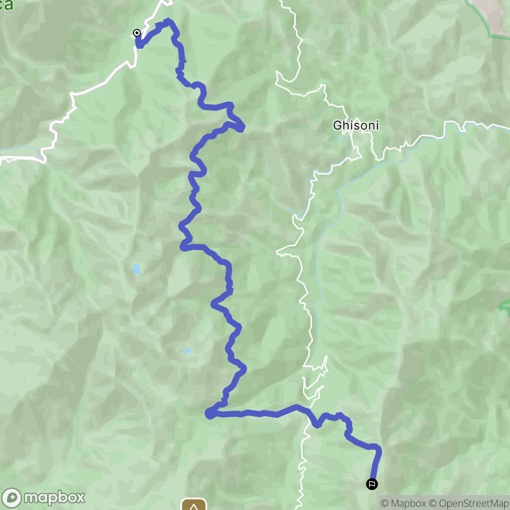 Vizzavona : carte du parcours de randonnée - France