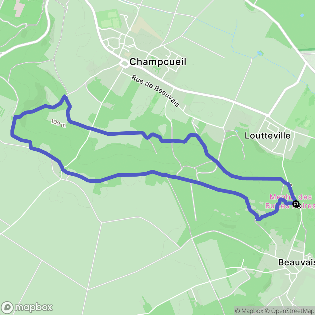 Beauvais : carte du parcours de randonnée - France