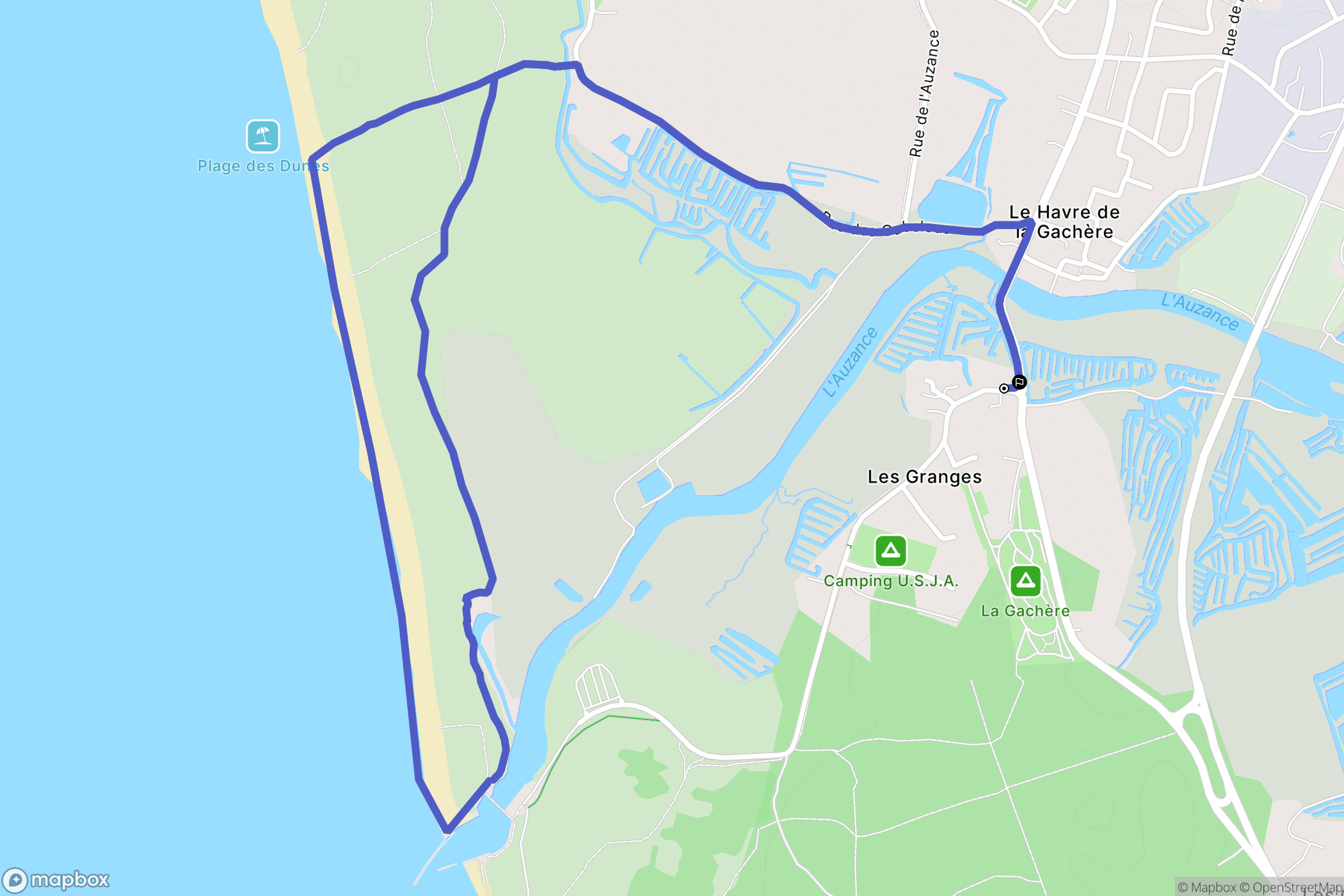 Les Granges : carte du parcours de randonnée - France