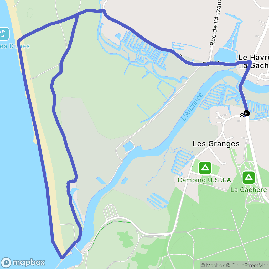Les Granges : carte du parcours de randonnée - France