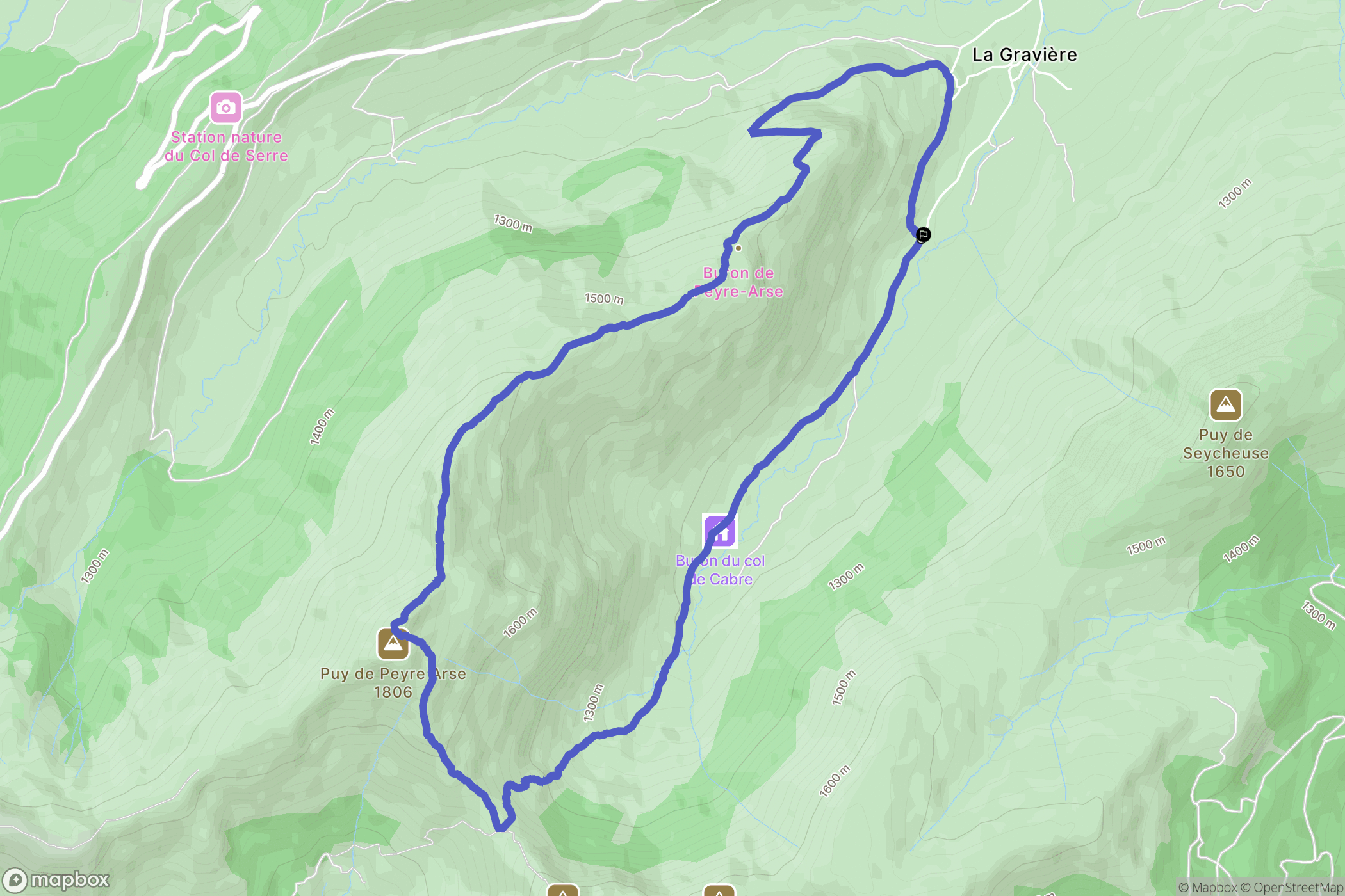La Gravière : carte du parcours de randonnée - France