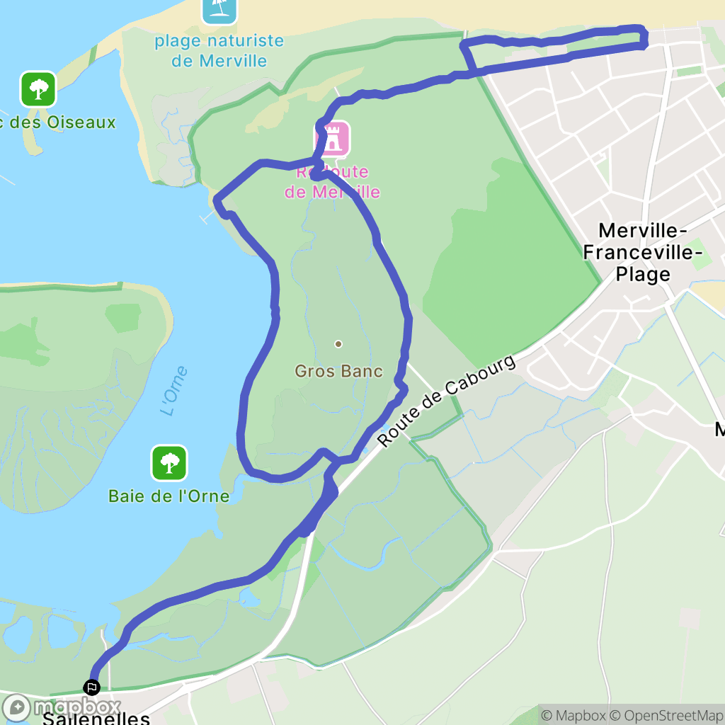 Ouistreham : carte du parcours de randonnée - France