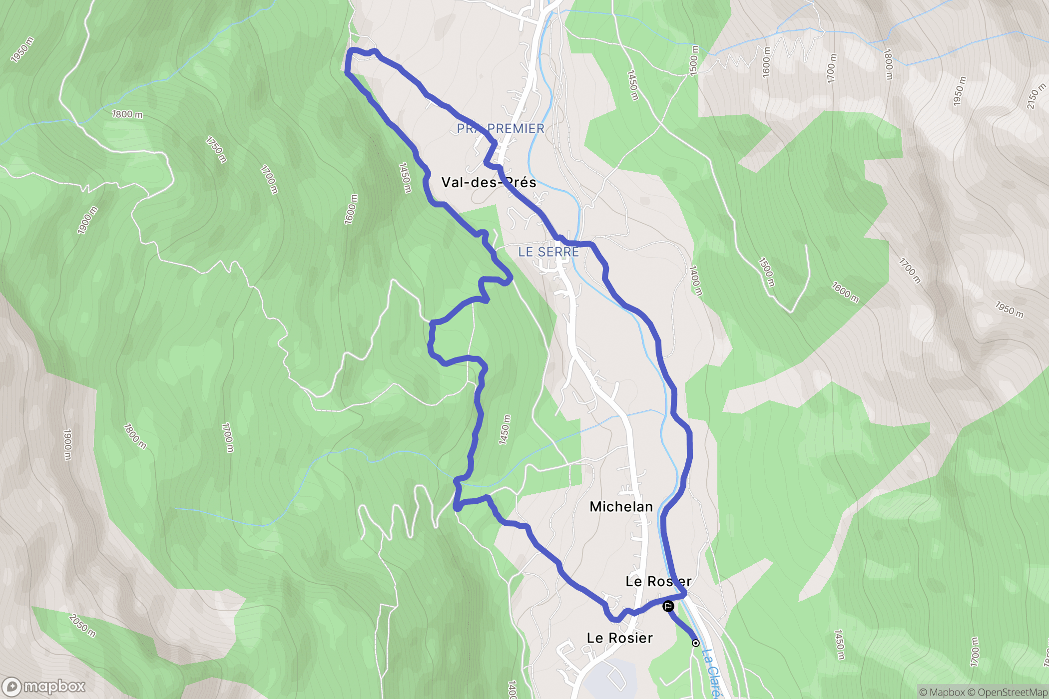 Val-des-Prés (Le Rosier): routekaart voor buitenactiviteiten - France