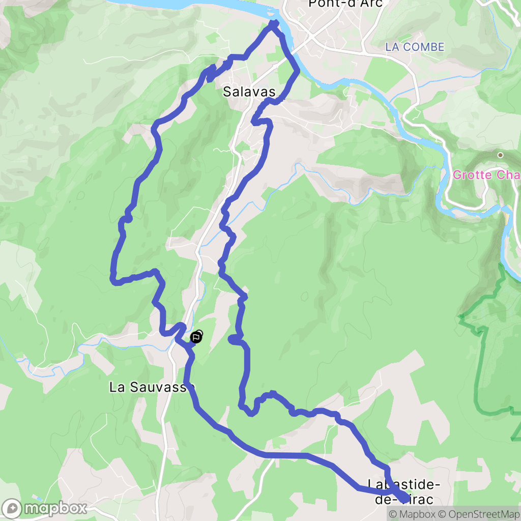 Salavas : carte du parcours de randonnée - France