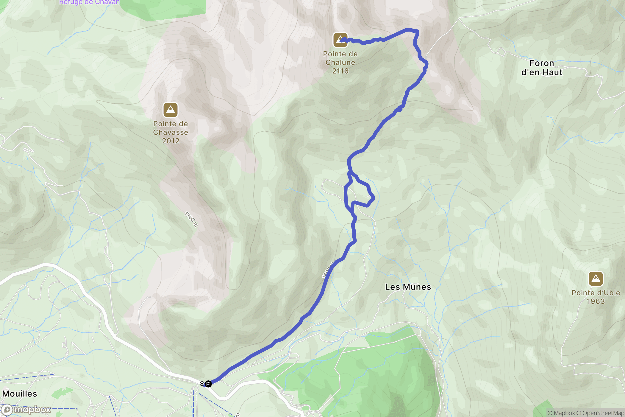 Taninges : carte du parcours de randonnée - France