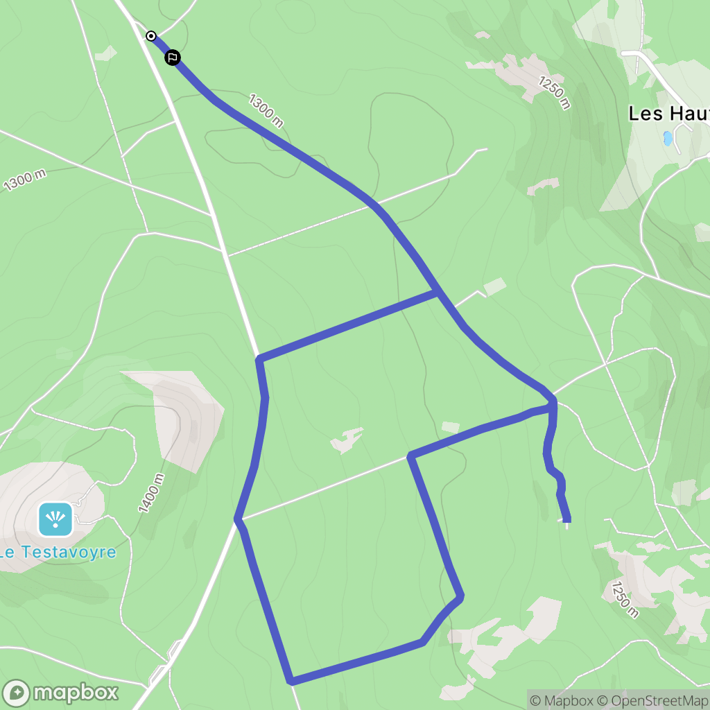 Queyrières : carte du parcours de randonnée - France