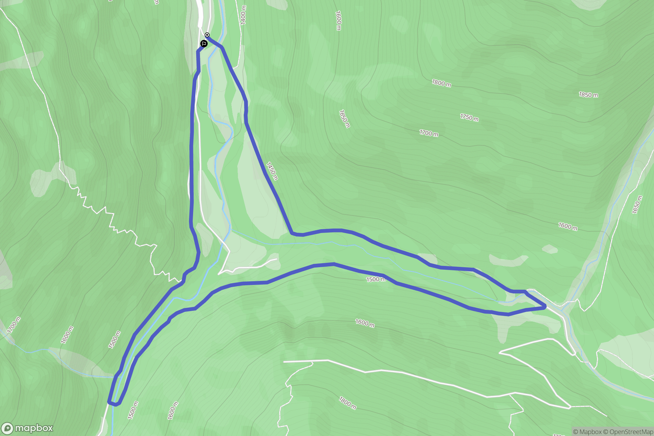 Tramezaîgues : carte du parcours de randonnée - France