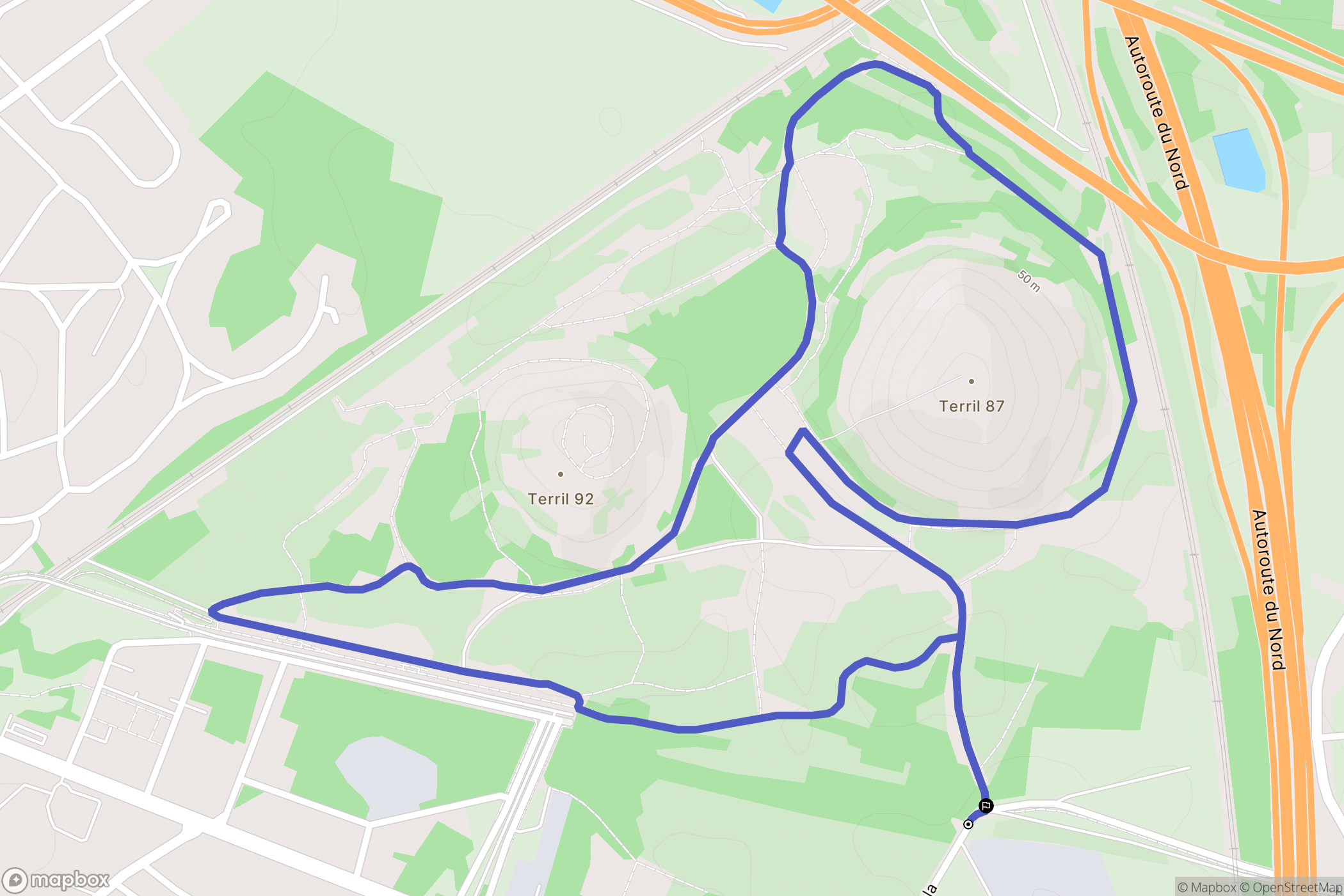 Hénin-Beaumont : carte du parcours de randonnée - France