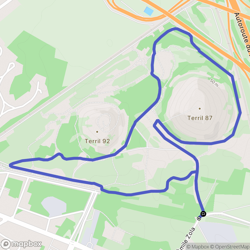 Hénin-Beaumont : carte du parcours de randonnée - France