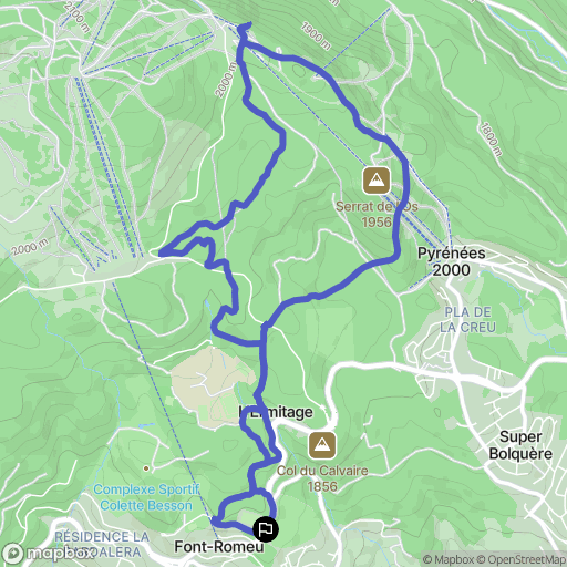 Font-Romeu-Odeillo-Via : carte du parcours de randonnée - France