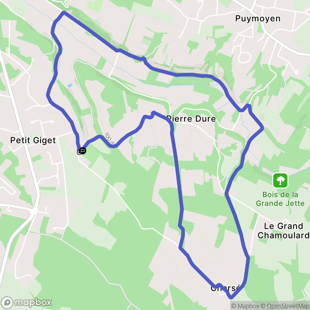 Puymoyen : carte du parcours de randonnée - France