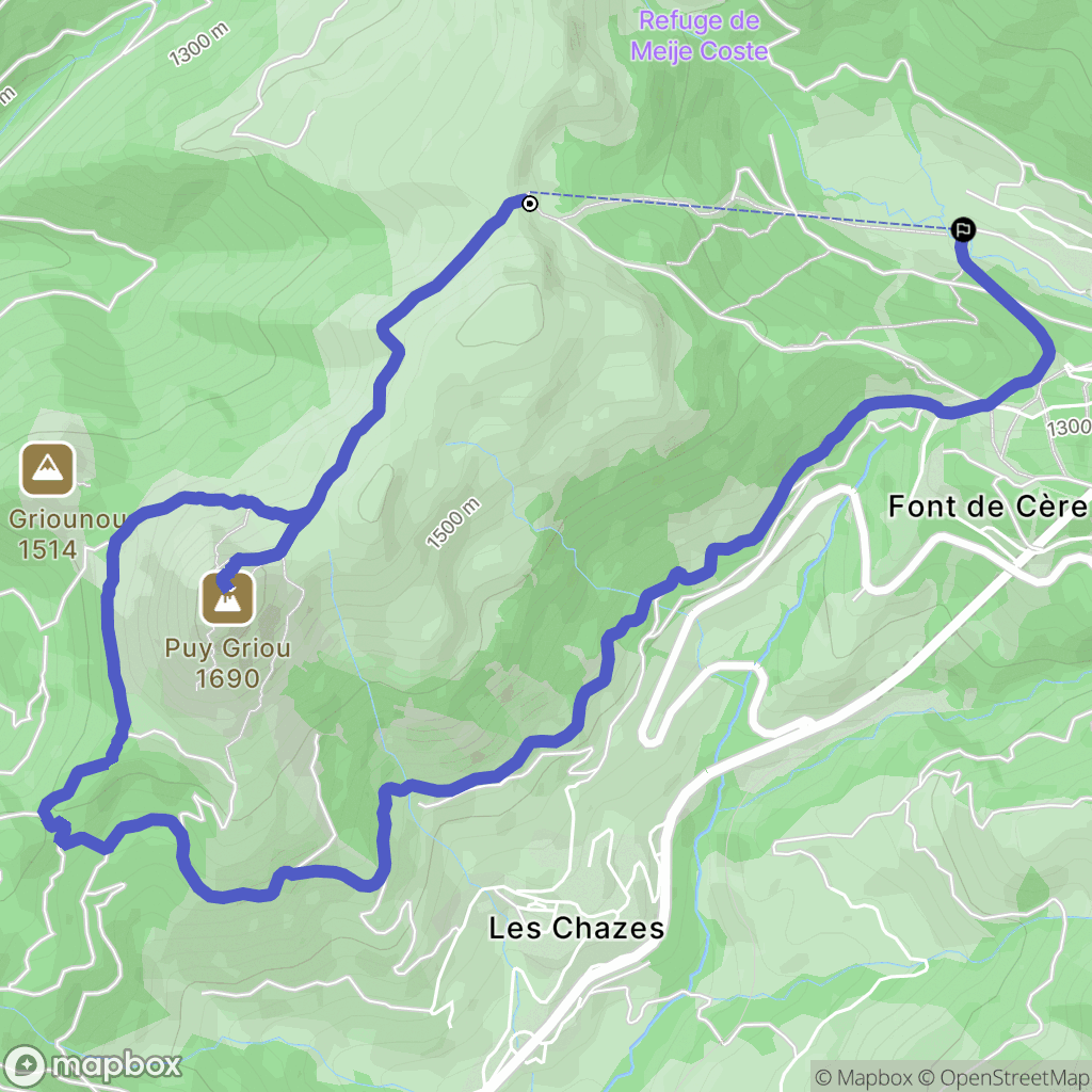 Le Lioran : carte du parcours de randonnée - France