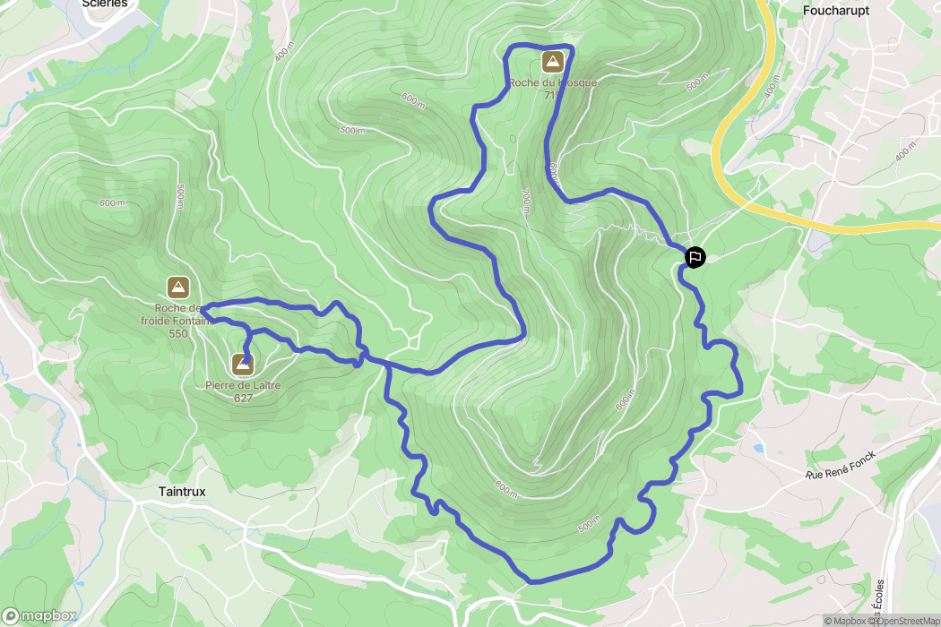 Taintrux : carte du parcours de randonnée - France