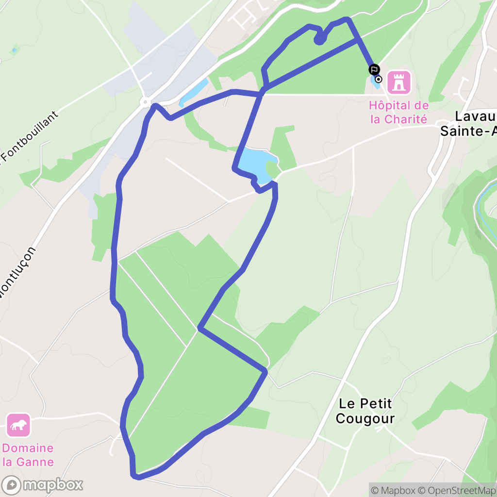 Montluçon : carte du parcours de randonnée - France