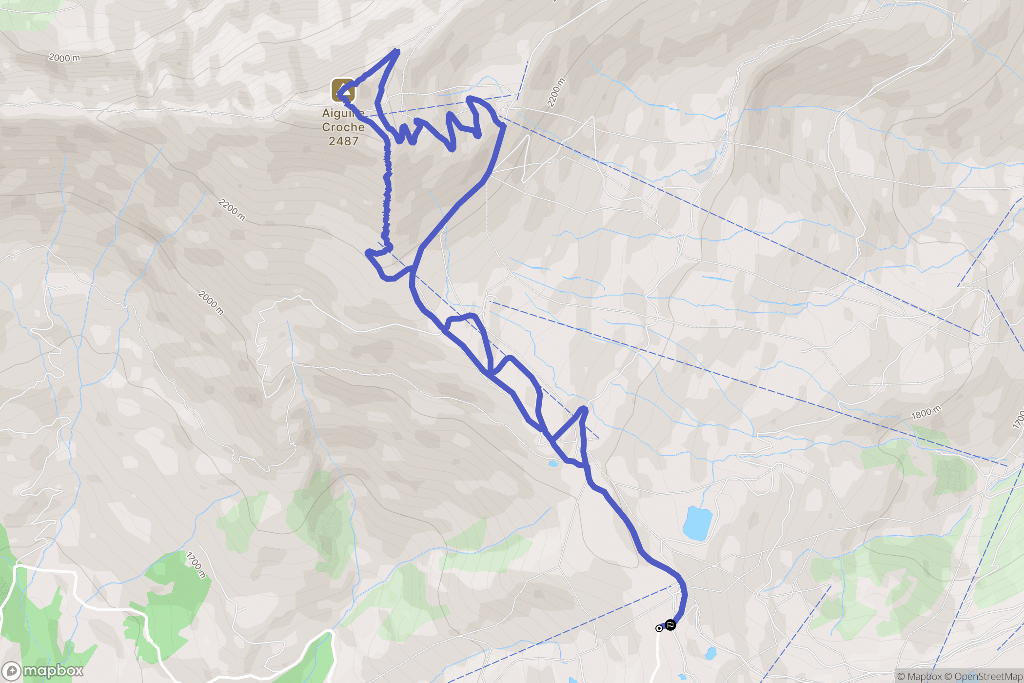Les Contamines-Montjoie : carte du parcours de randonnée - France