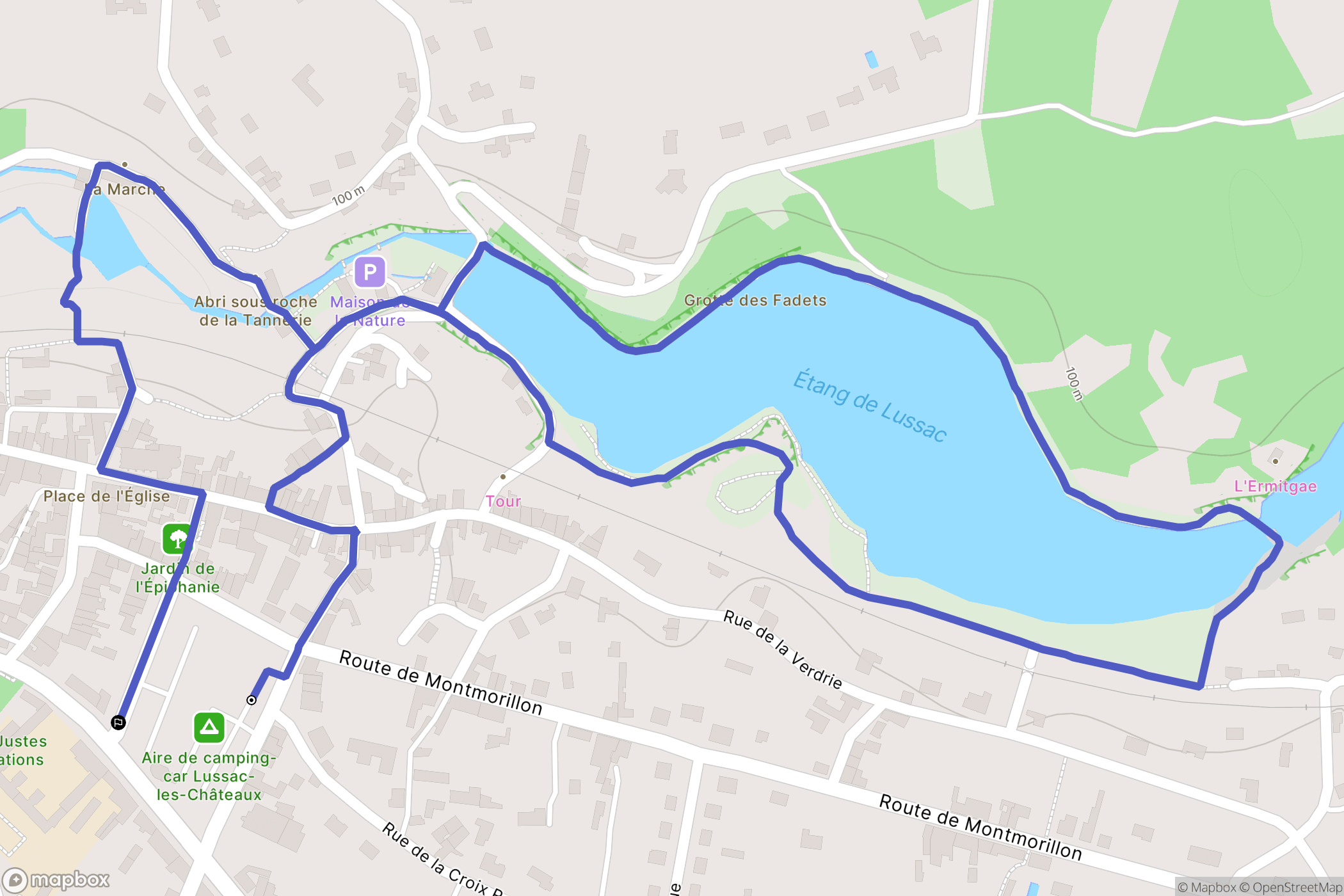 Lussac les Château : carte du parcours de randonnée - France