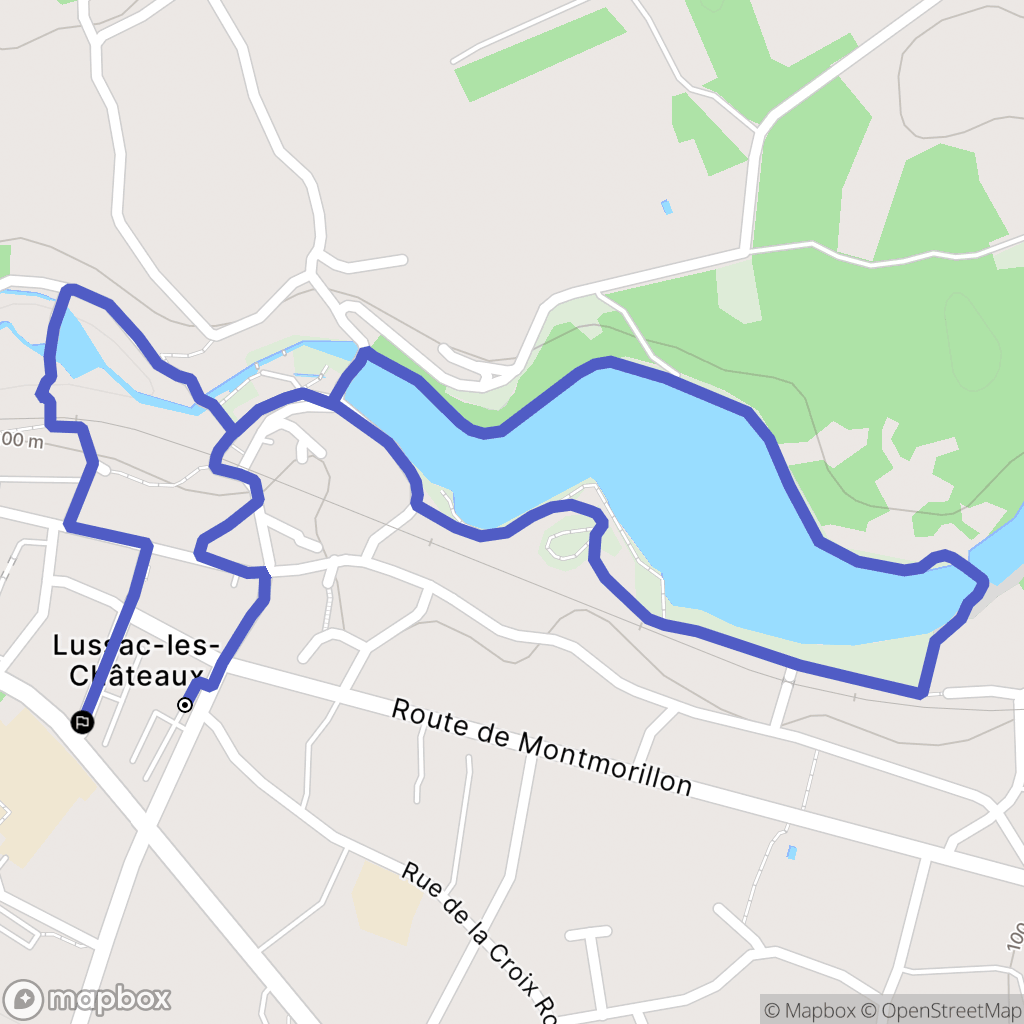 Lussac les Château : carte du parcours de randonnée - France