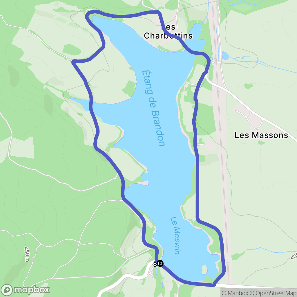Bouvier : carte du parcours de randonnée - France