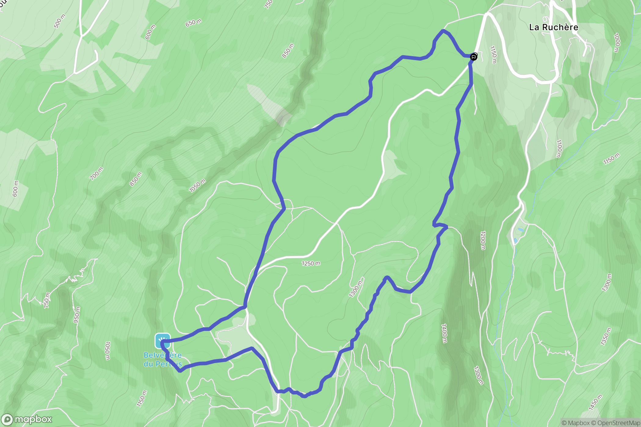 Saint-Christophe-sur-Guiers : carte du parcours de randonnée - France