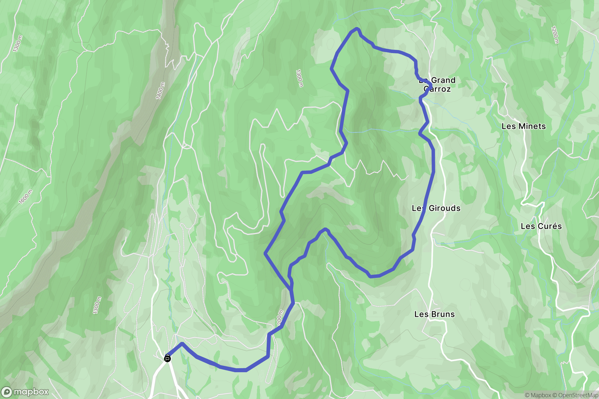 Entremont-le-Vieux : carte du parcours de randonnée - France