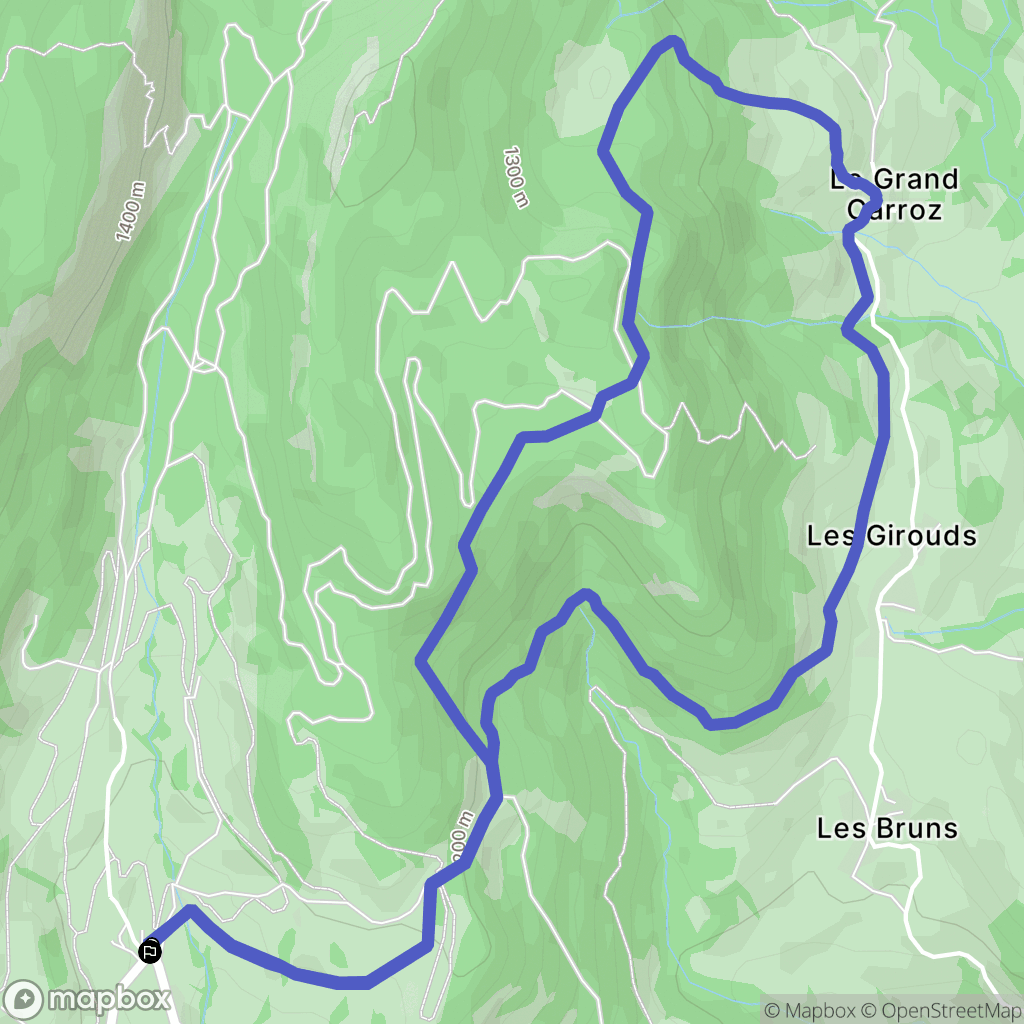 Entremont-le-Vieux : carte du parcours de randonnée - France