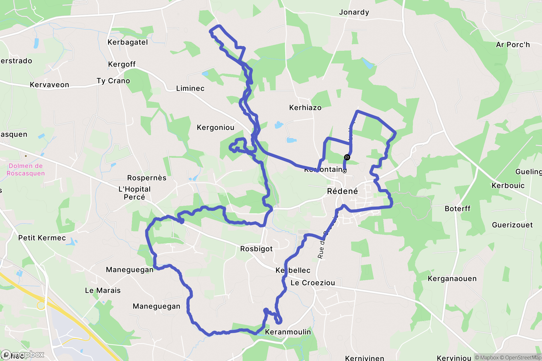 Rédéné: routekaart voor buitenactiviteiten - France