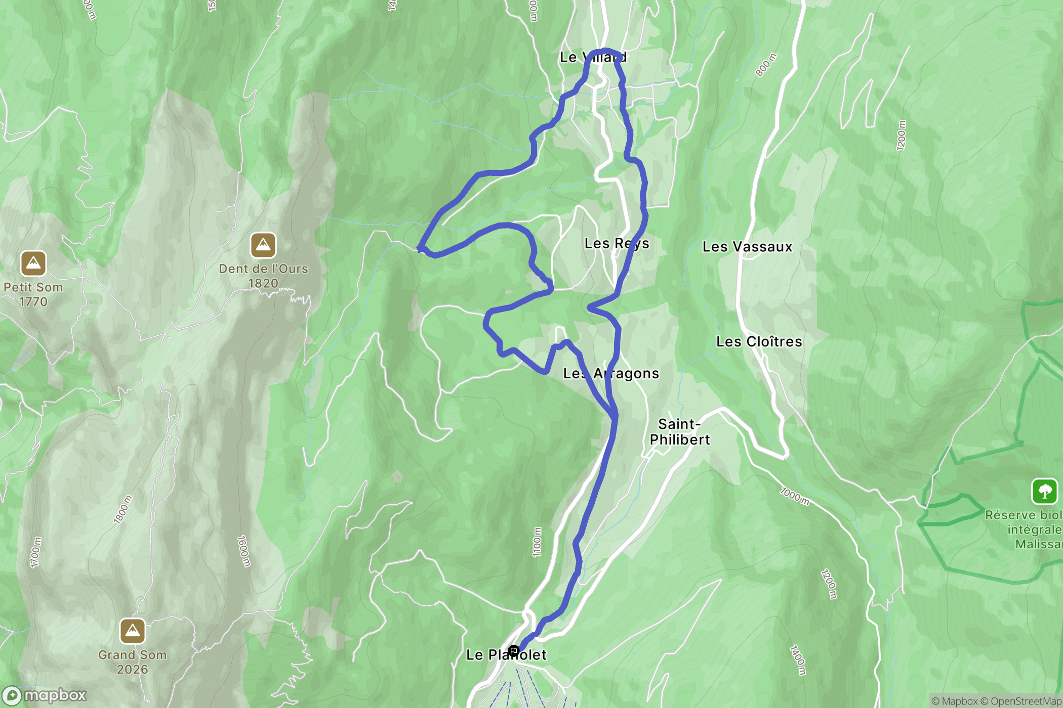 Saint-Pierre-d'Entremont : carte du parcours de randonnée - France