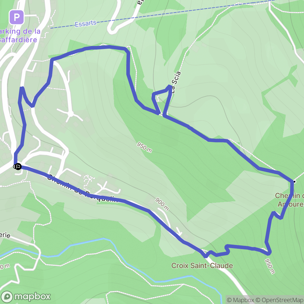 Saint Pierre De Chartreuse : carte du parcours de randonnée - France