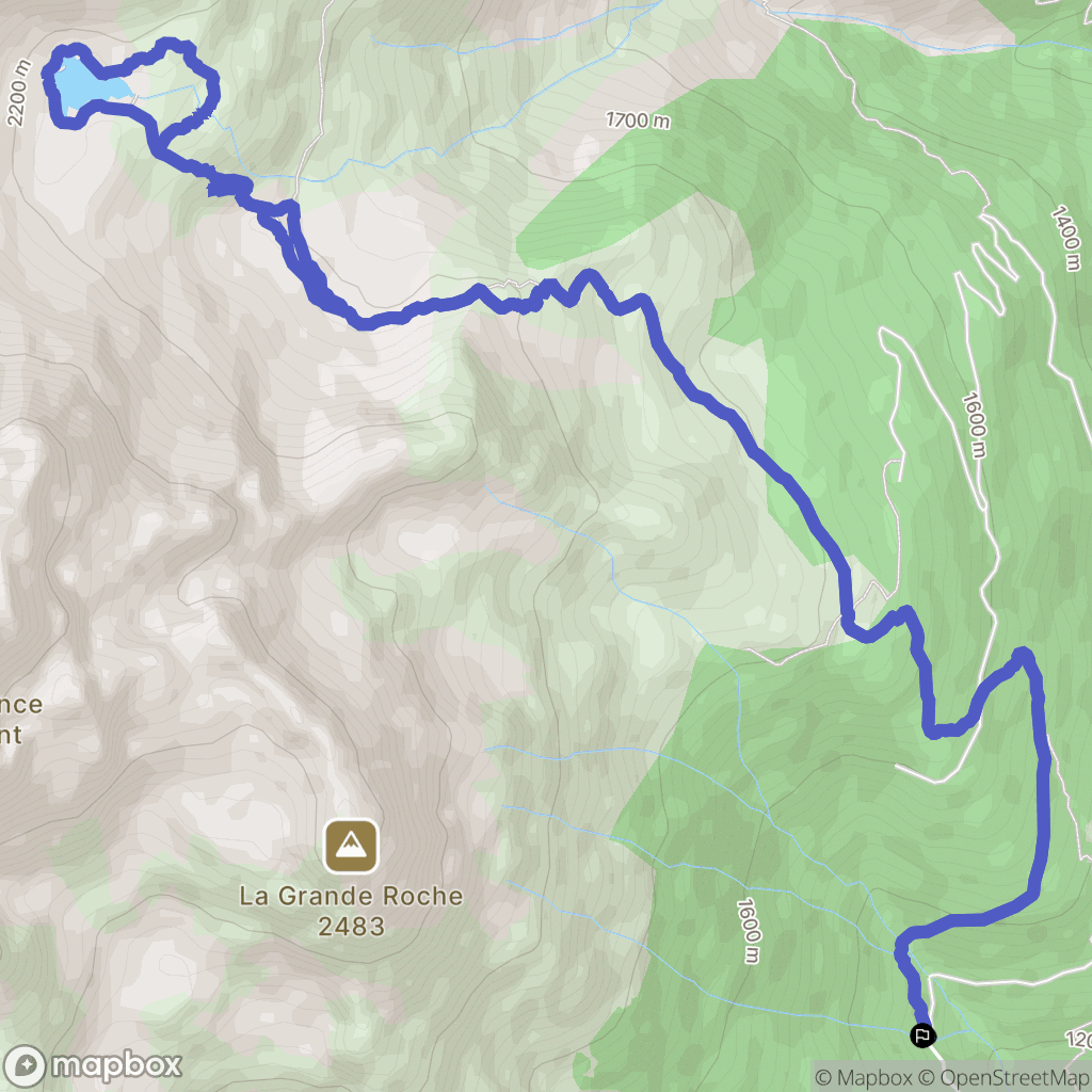 Allemond : carte du parcours de randonnée - France