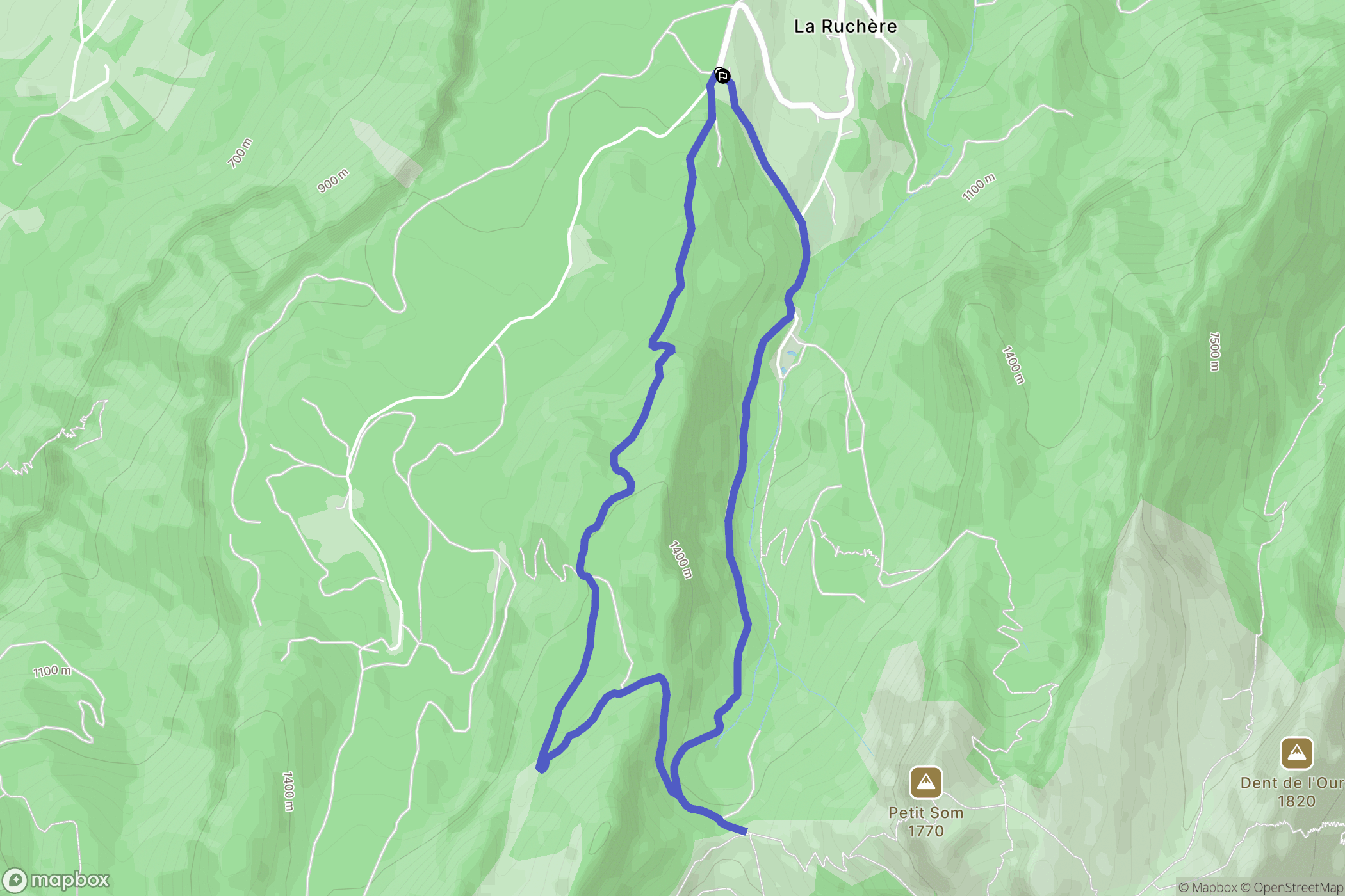 Saint-Christophe-sur-Guiers : carte du parcours de randonnée - France
