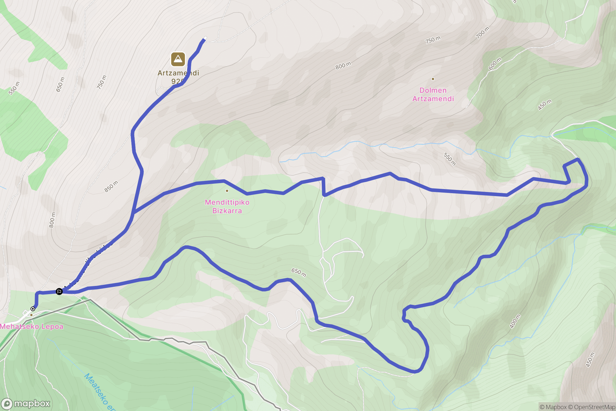 Itxassou : carte du parcours de randonnée - France