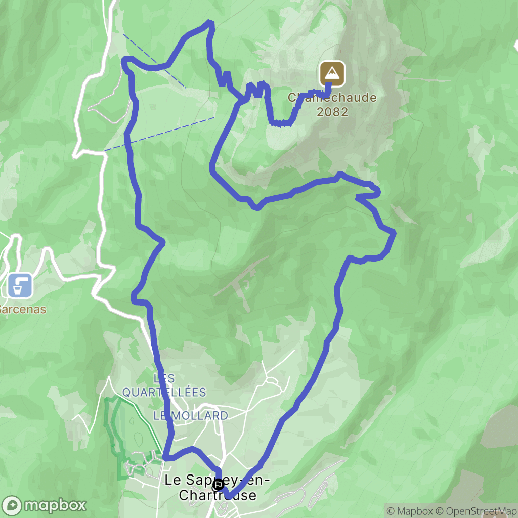 Le Sappey-en-Chartreuse : carte du parcours de randonnée - France