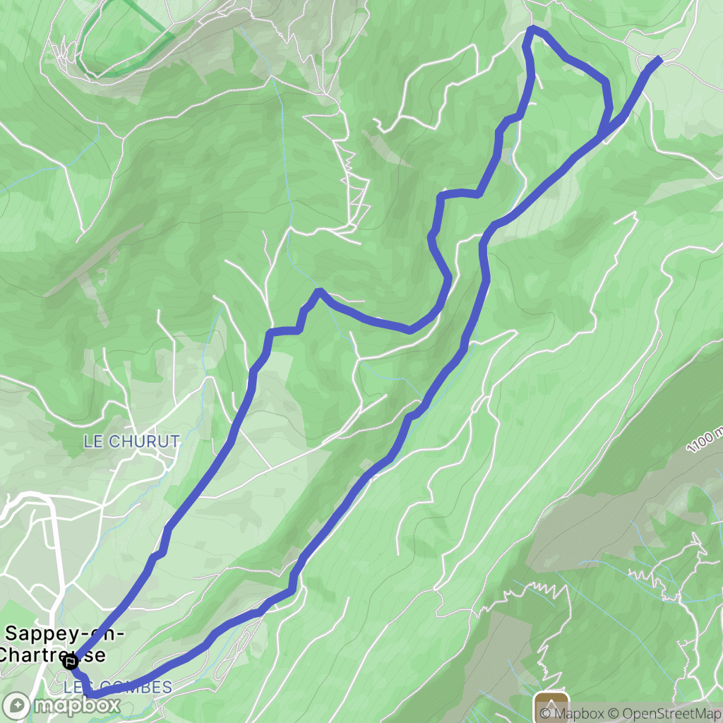 Le Sappey-en-Chartreuse : carte du parcours de randonnée - France