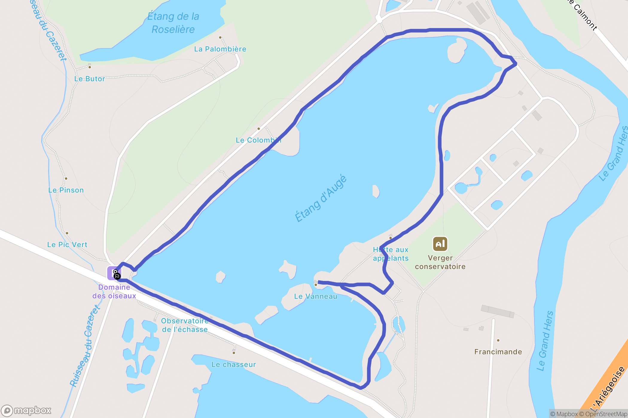 Mazères : carte du parcours de randonnée - France