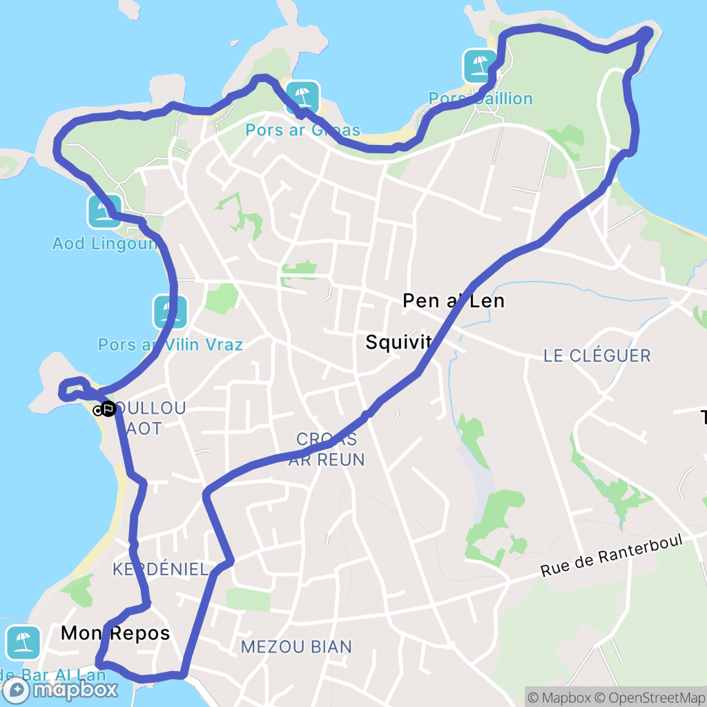 Portsall : carte du parcours de randonnée - France
