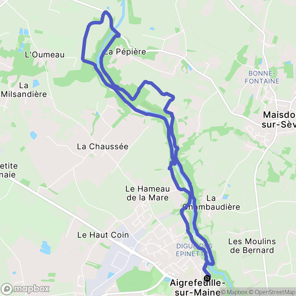 Aigrefeuille-sur-Maine : carte du parcours de randonnée - France