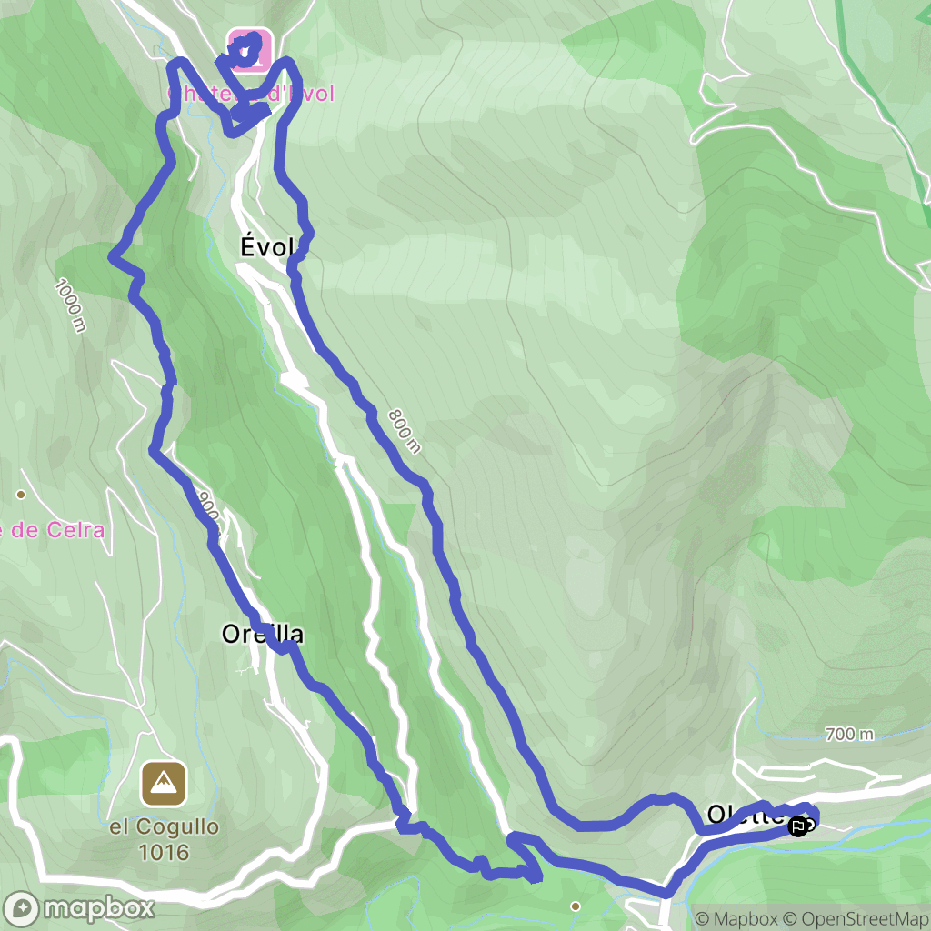 Olette : carte du parcours de randonnée - France