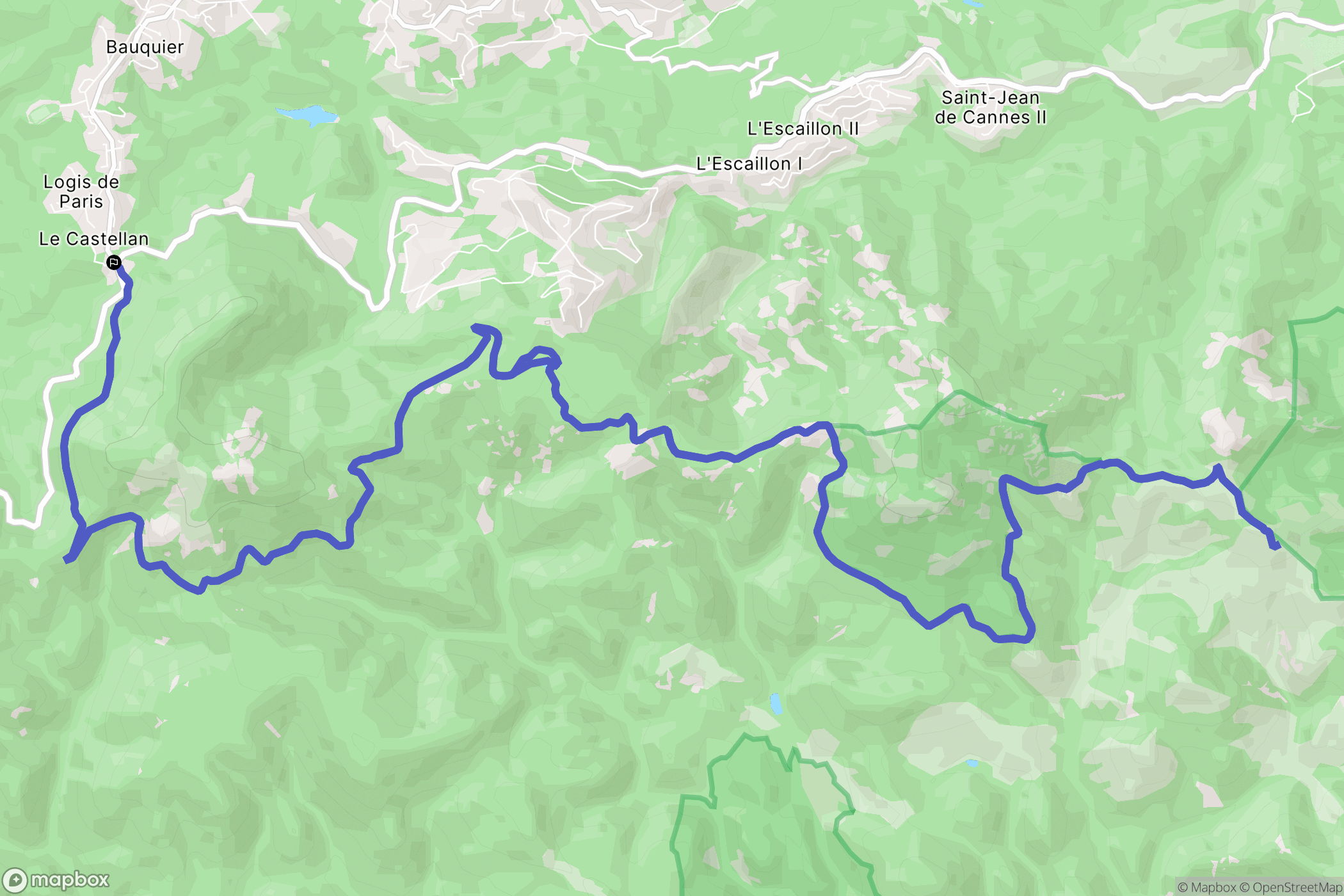Les Adrets de l'Esterel : carte du parcours de randonnée - France