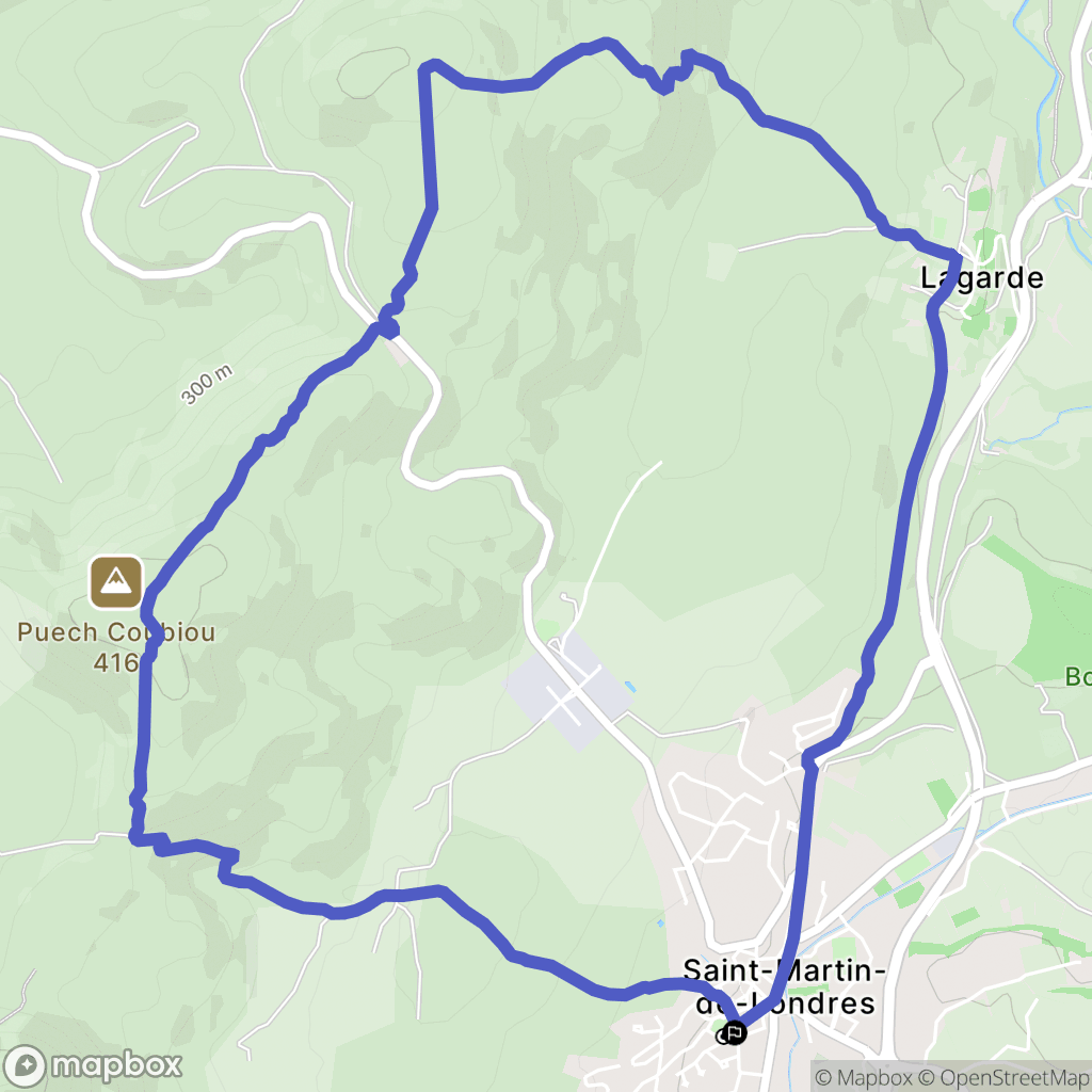 Saint-Martin-de-Londres : carte du parcours de randonnée - France
