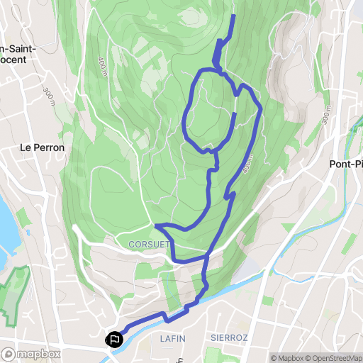 Aix-les-Bains : carte du parcours de randonnée - France