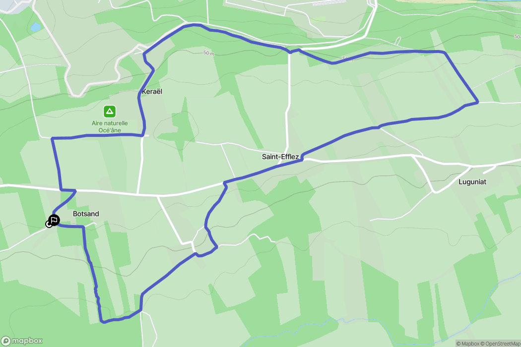 Lanvéoc : carte du parcours de randonnée - France