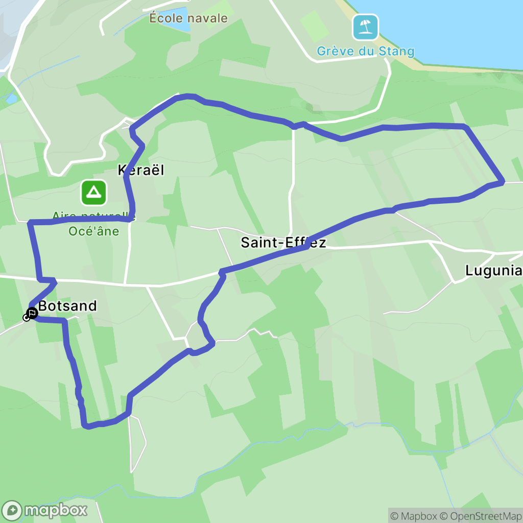 Lanvéoc : carte du parcours de randonnée - France