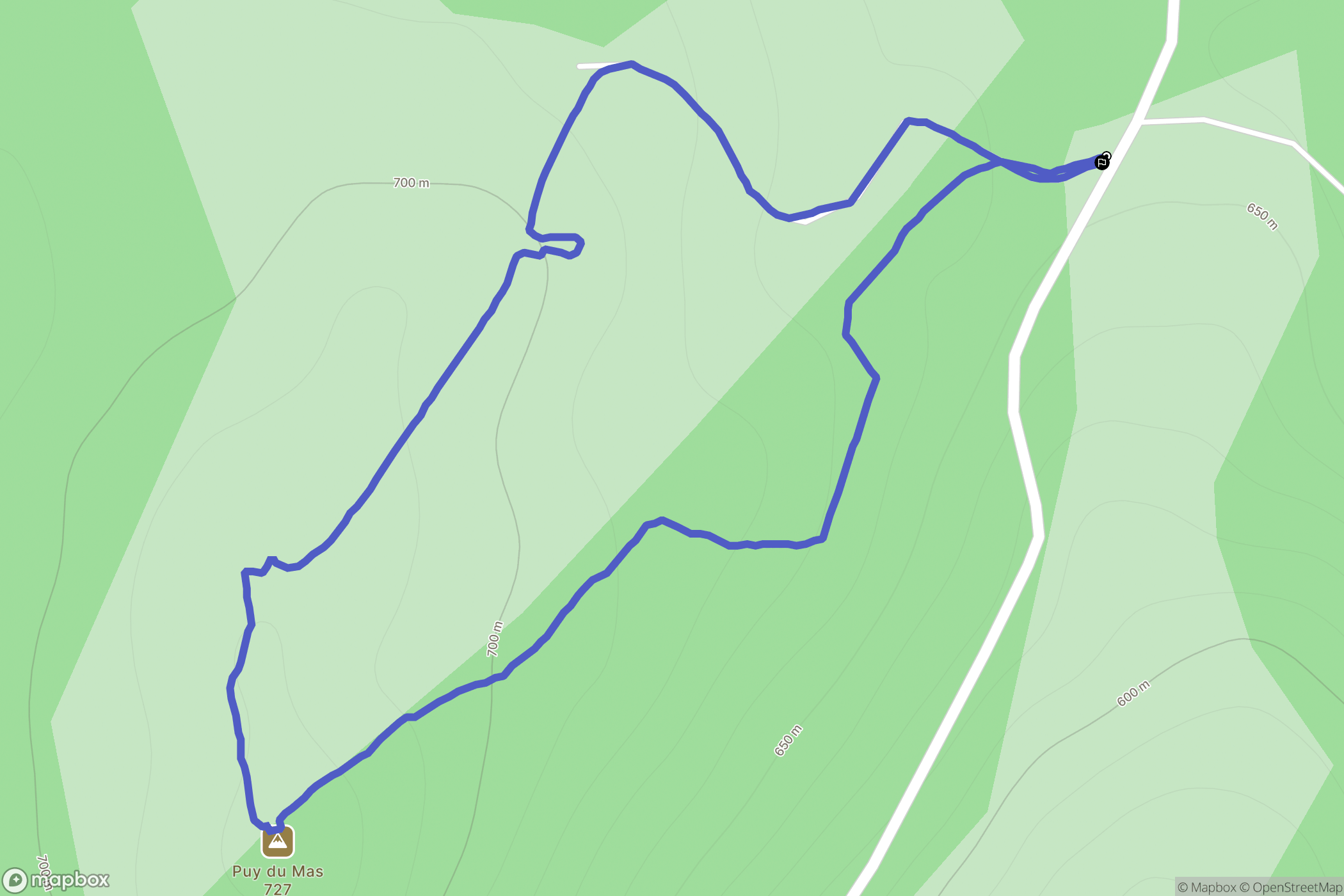 Saint-Hilaire-les-Courbes : carte du parcours de randonnée - France