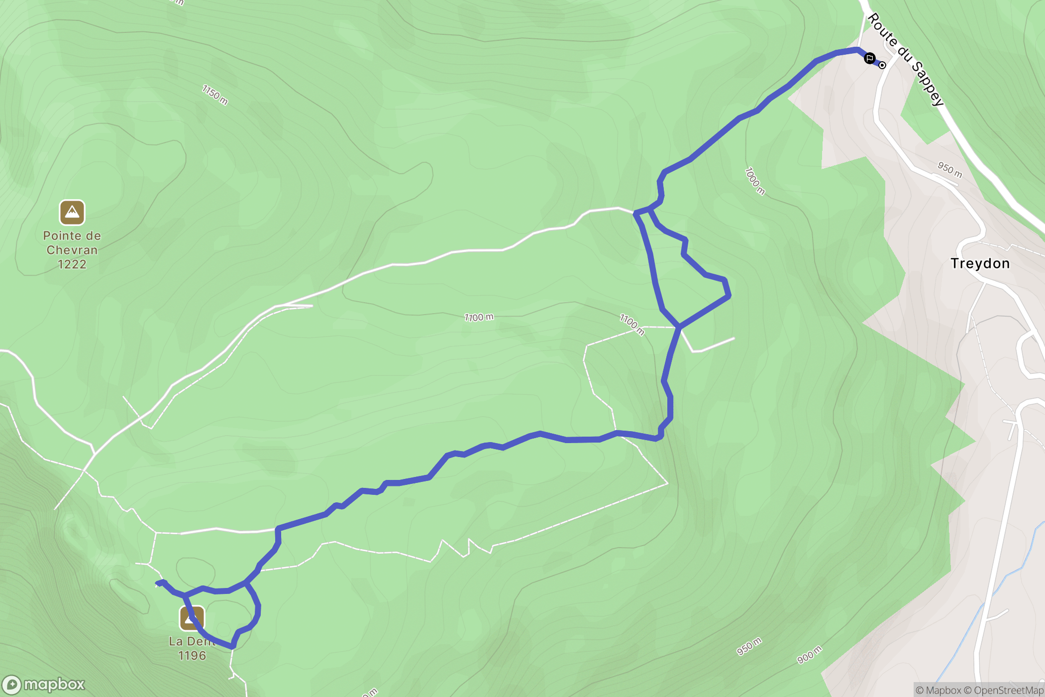 Arâches-la-Frasse : carte du parcours de randonnée - France