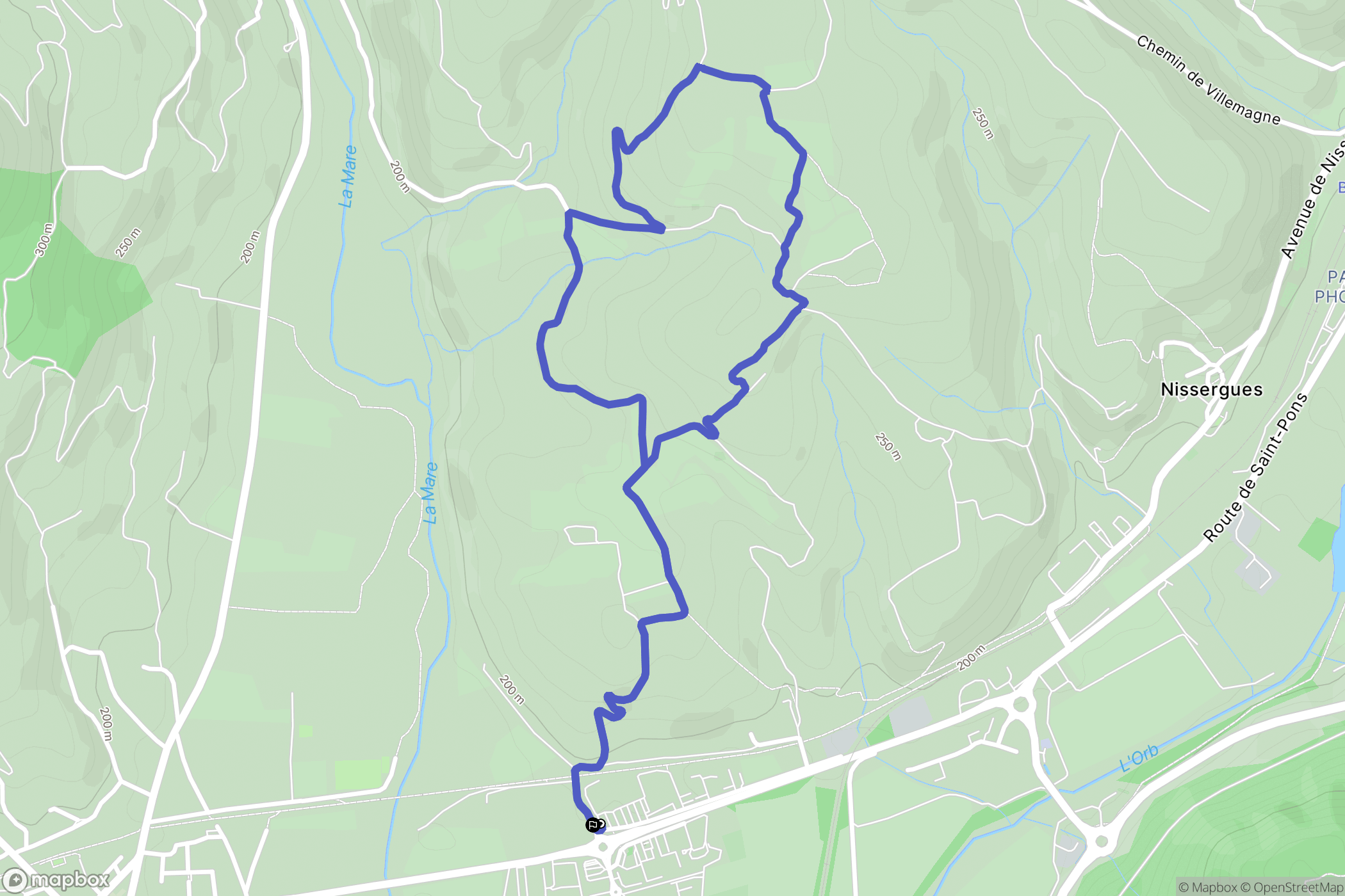 Villemagne-l'Argentière : carte du parcours de randonnée - France